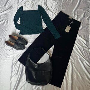 Black leather shoulder bag